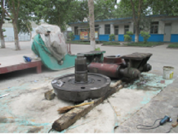 水泥回转窑液压挡轮装置轴磨损修复