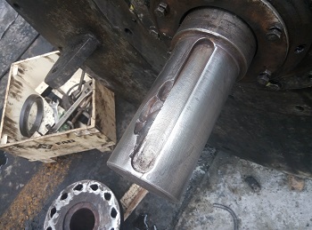 水泥选粉机减速机联轴器轴头轴磨损