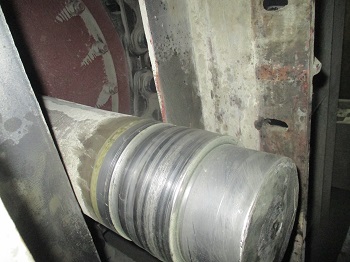 提升机尾轮轴在线修复