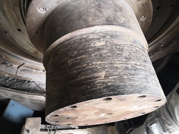 立磨拉杆机头轴承位磨损在线修复
