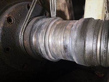 烘缸轴头磨损现场6小时紧急修复