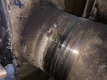 洗浆机轴盘根密封位磨损在线修复