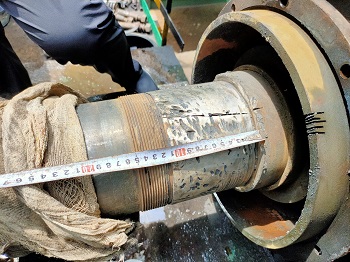 除尘风机轴径磨损现场修复